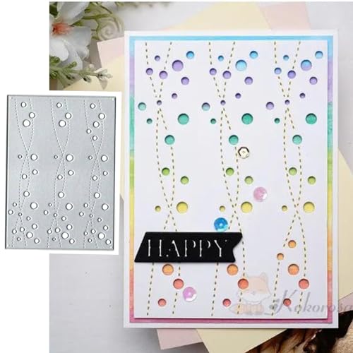 Fclily@JJ Stanzschablonen Weihnachtsrahmen Hintergrund Punkt Metall Frohe Weihnachten Tropfen-Punkt Stanzschablonen DIY-Einladungskarten Scrapbooking Album dekorative Prägepapier-Stanzformen silber von Fclily@JJ