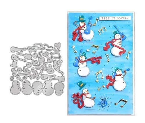 Metall-Stanzformen mit Aufschrift "Merry Christmas Tree, Schneemann, Gitarre, Frühlings-Sonnenblumen-Rahmen, Blätter, Stanzschablonen für Bastelarbeiten, Scrapbooking, Alben, dekorative von Fclily@JJ