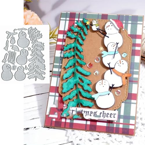 Metall-Stanzformen mit Weihnachtsbaum, Schneemann, Frühlings-Sonnenblumen-Rahmen, Blätter, Stanzschablonen für Bastelarbeiten, Scrapbooking, Alben, dekorative Prägepapier-Stanzformen für von Fclily@JJ