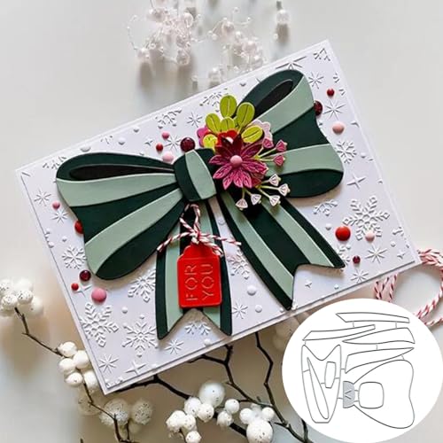 Metall-Stanzformen mit Weihnachtsblumen, Fliege, Knoten, Stanzschablonen für Bastelarbeiten, Einladungskarten, Scrapbooking, Alben, dekorative Prägepapier-Stanzformen, Kartenherstellung von Fclily@JJ