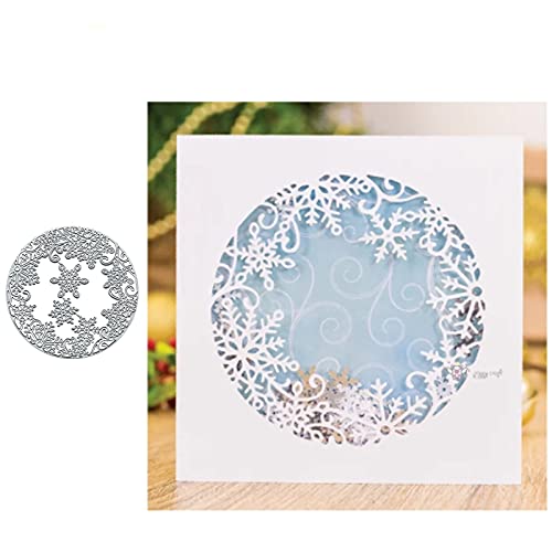 Schneeflocke Kreis Prägung Metall Stanzformen, Frohe Weihnachten Prägeschablonen DIY Handwerk Karten für DIY Prägen Kartenherstellung Foto Dekorative Papier Stanzformen Scrapbooking von Fclily@JJ