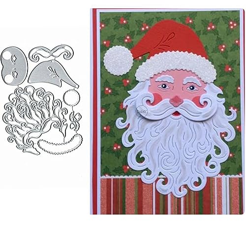 Weihnachtsmann-Metall-Stanzformen, Frohe Christams, Snata-Baum, Stanzschablonen für Bastelarbeiten, Scrapbooking, Alben, dekorative Prägepapier-Stanzformen, Kartenherstellung von Fclily@JJ