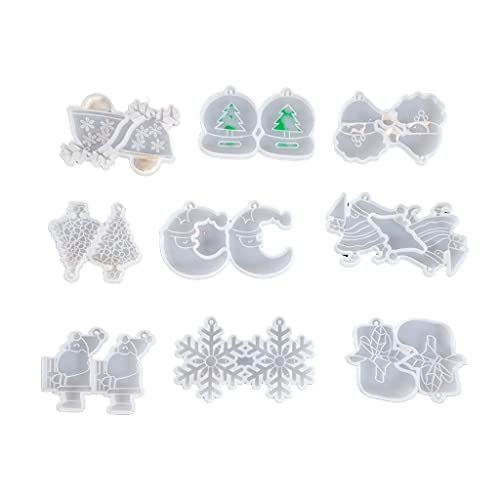 1 Pc/9 Pcs Weihnachten Ohrring Form Harz Silikon Ohrring Form Schmuck Werkzeug Epoxidharz Gießen Schmuck Machen Handwerk von Fcnjsao