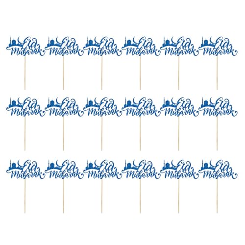 18pcs Gold Eid Mubaraks Kuchen Picks Glitzer Papier Cupcake Toppers Für Hochzeiten Und Geburtstage Urlaubskuchen Dekorationen von Fcnjsao