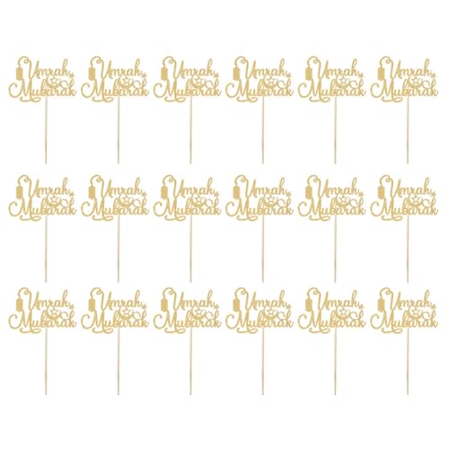 18pcs Gold Eid Mubaraks Kuchen Picks Glitzer Papier Cupcake Toppers Für Hochzeiten Und Geburtstage Urlaubskuchen Dekorationen von Fcnjsao