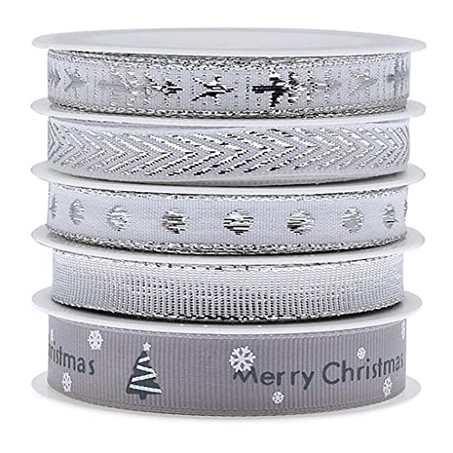 2/10/15mm Weihnachten Band Gedruckt Stern/Streifen Ripsband Für Geschenk Verpackung Hochzeit Dekoration Weihnachten Baum von Fcnjsao