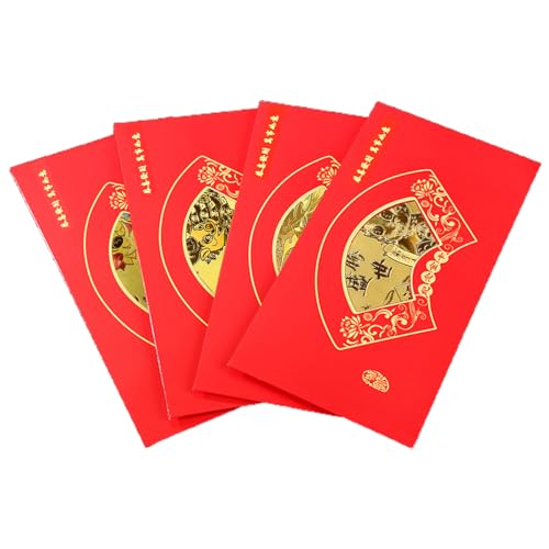 4 Stück 2024 Chinesisches Neujahr Des Drachen Goldfolie Münzsammlungsumschlag Hongbao Geschenkpapierbeutel Geldtaschen Für Frühlingsfest Geburtstag Hochzeit von Fcnjsao