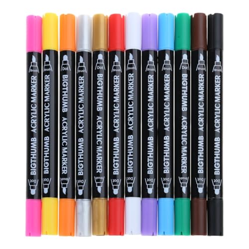 Fcnjsao Acrylfarbenstifte 12 Farben Acrylfarben Marker Für Felsmalerei Scrapbooking Kartenherstellung Skizzieren Farbpapier von Fcnjsao