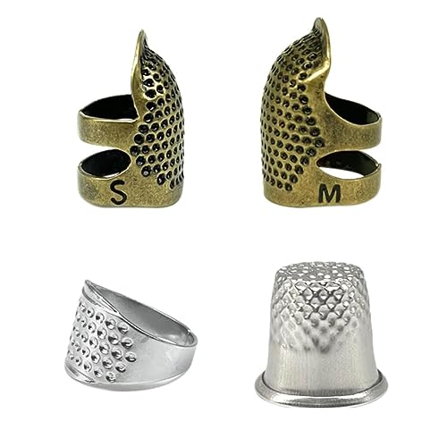 Fcnjsao Fingerhut, Leder, Münze, Fingerschutz, Nähen, Fingerhut, Ringe, verstellbare Metall-Fingerschutzringe Fcnjsao Fingerhut, Leder, Münze, Fingerschutz, Nähen, Fingerhut, Ringe, verstellbare Metall-Fingerschutzringe von Fcnjsao