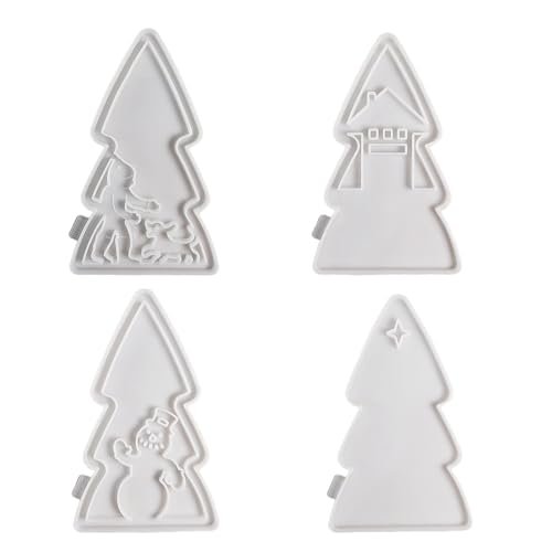 Set Mit 4 Silikon Kerzenformen Kerzenherstellungsformen Seifenformen Weihnachtsbaum Bastelformen Geeignet Für Verschiedene Anlässe von Fcnjsao