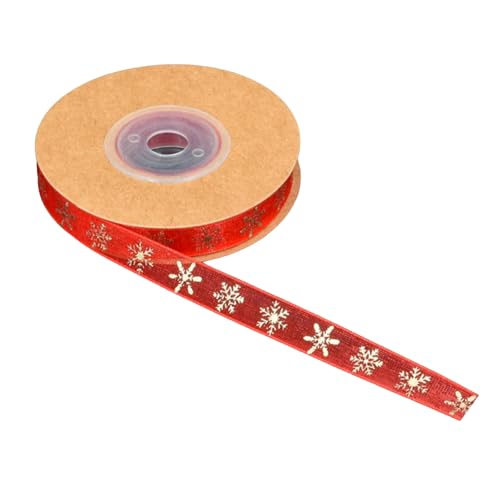 Weihnacht Polyester Ribbon Festives Dekoration Schneeflockenband Saisonales Band Für Geschenkverpackung Und Baumdekoration von Fcnjsao