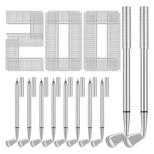 Fcuajdkq 200 Stück Golf-Kugelschreiber, Dekorative Golfschläger-Stifte für Bürokollegen, Bürobedarf, Silber, Einfach zu Verwenden, Gut Verarbeitet von Fcuajdkq