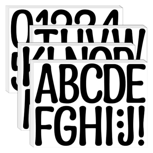 Fcuajdkq 24 Blatt Große Buchstabenaufkleber, 4, Alphabet-Zahlen-Buchstabenaufkleber, Selbstklebende Vinylaufkleber, Buchstaben von Fcuajdkq