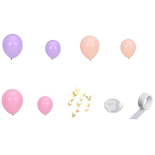 Fcuajdkq Macaron Rosa Lila Ballon Girlande Schmetterling Bogen Hochzeit Valentins Tag Baby Party Geburtstag Feier Hintergrund Dekor von Fcuajdkq