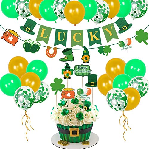Fcuajdkq 'S Tag Balloon Party Dekoration und Arrangement Supplies Irish Theme Feiertag Klee Banner Balloon Set B von Fcuajdkq