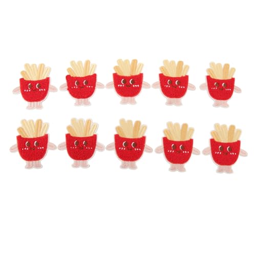 10 Pack Vintage French Pommes Pommes Gestickte Flecken, Niedliche Baumwolleisen auf Applikationen für Kleidung, Taschen, Jeans -Modezubehör für Teenager und Erwachsene von Fdit