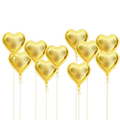 10 Stück Aluminiumfolienballons, Herzförmige Glänzende Luftballons für Partydekorationsballons, Automatisch Verschließende Aluminiumfolienballons für Haltbarkeit und Sorgen für von Fdit