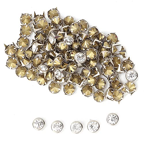 100 Stück Crystal Inlay Rapid Rivets Studs Cap für DIY-Kleidung mit Punkten, Geeignet für Boxen, Taschen, Schuhe, Kleidung von Fdit