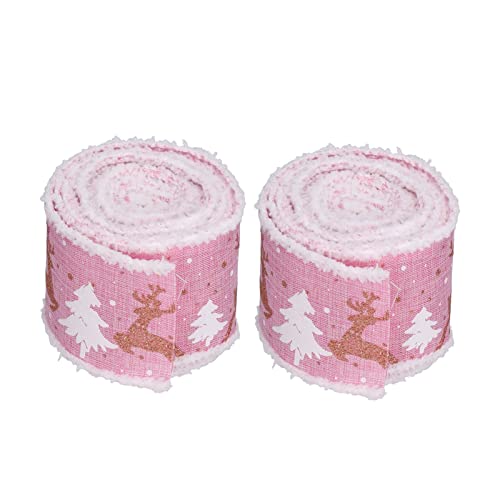 2 Rolls Weihnachtsband 5m Wired Edge Leinenband, DIY -Geschenkverpackungsband für Zuhause, Festivaldekoration mit Eisendraht 2 Rolls Weihnachtsband 5m Wired Edge Leinenband, DIY -Geschenkverpackungsband für Zuhause, Festivaldekoration mit Eisendraht von Fdit