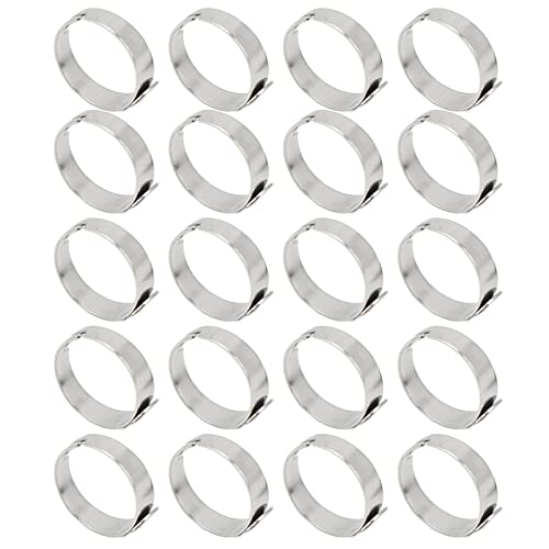 20 Stück Verstellbare Ringrohlinge aus Edelstahl, Flache DIY-Ringbasen mit 8 Mm Durchmesser für die Schmuckherstellung zu Hause, DIY-Schmuckzubehör von Fdit