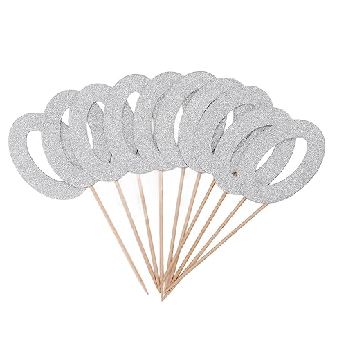 50-teiliges Cupcake-Topper-Set mit Silbernem Glitzer, 50. Happy Birthday-Kuchenaufsatz Zum Jubiläum, Kuchendekorationen für Alles Gute Zum 50. Geburtstag von Fdit