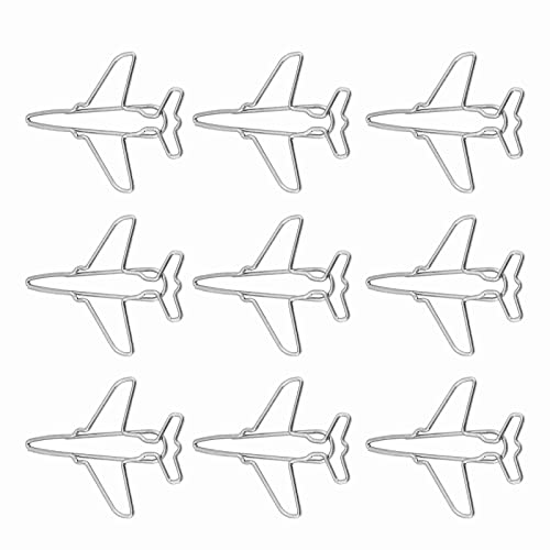 Büroklammern in Flugzeugform, 10 Stück, Edelstahl-Metall-Lesezeichen-Markierungsklammern für die Organisation von Dokumenten, Bequem zu Tragen, mit Transparenter Box von Fdit