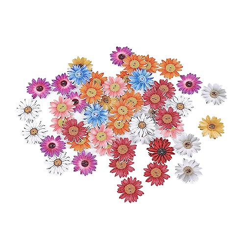 Chrysanthemen-Holzknöpfe, Exquisit, 2 Löcher, DIY, Handarbeit, Nähen, Taschen, 50 Stück, Niedliche Blumenknöpfe, Fotorahmen, Bastelprojekte von Fdit