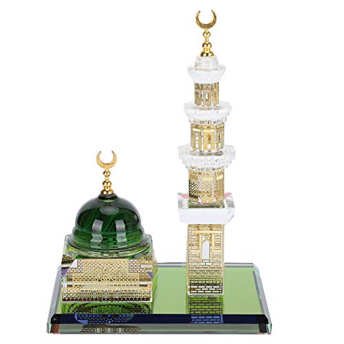 Fdit 1 Set muslimische Kristall vergoldete Al-Aqsa Moschee Miniaturmodell Islamic Home Tischdekoration Prunkstück Islamische Architektur Handwerk Souvenir Desktop-Dekor von Fdit