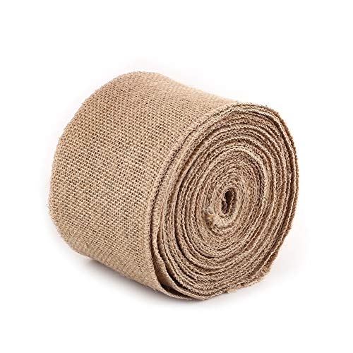 Fdit Sackleinen Rollen Band Natürliche Sackleinen Jute Wickelstreifen Jute Stoff Jute Band mit gewebten rustikalen Hessisch für Hochzeit Home Decoration(10CM) von Fdit