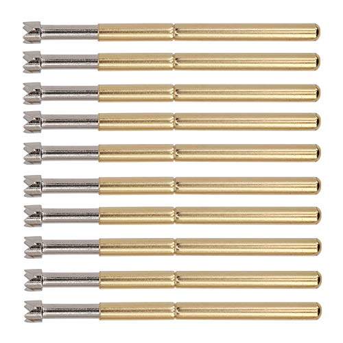 Federprüfsondenstift, P125-Q 100-teiliger Prüfstift Federkontaktsonde mit großem 4-Backen-Pflaumenblütenkopf, 2,0 mm Fingerhut, Messingmaterial von Fdit