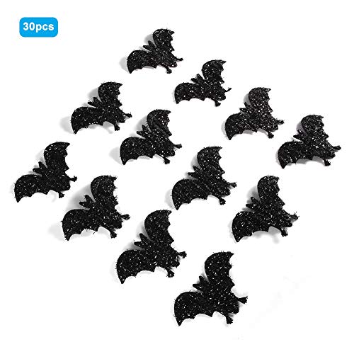 Halloween-Dekorationen mit Schwarzen Fledermäusen, DIY-Zubehör mit Gruseligem Aussehen für die Tischdekoration zu Weihnachten, Vliesstoff, 30 Stück, 10 Cm von Fdit