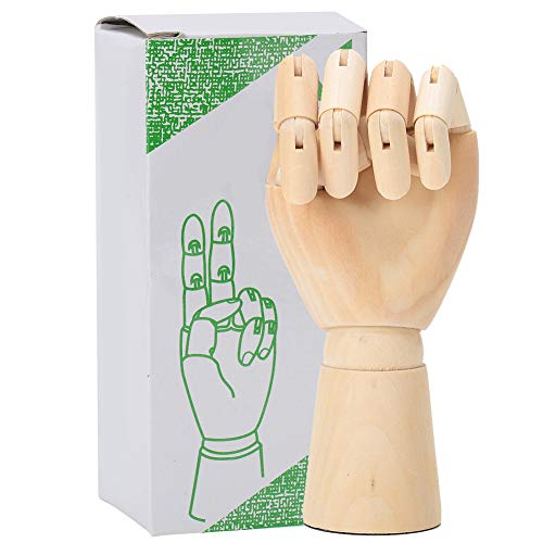 Holzhandmodell, Flexibles Holzhandmodell Künstlerpuppe Handschaufensterpuppe Figur Holzmodell für die Linke Hand Zum Skizzieren, Zeichnen, Malen von Fdit