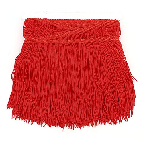 Lateinkleid-Quasten, Polyesterband, Zum Nähen von Langen Fransen, Lateinkleid-Quasten für DIY-Vorhangbekleidung (Rot) von Fdit