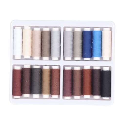 Nähfäden Kits, 20 Farben Nähmaschinenfäden Leicht 328 Fuß Polyesterfaden für -Kunsthandwerk, Kleidung, Kleidungsstück Machen (20 Farben dunkeles Set) von Fdit