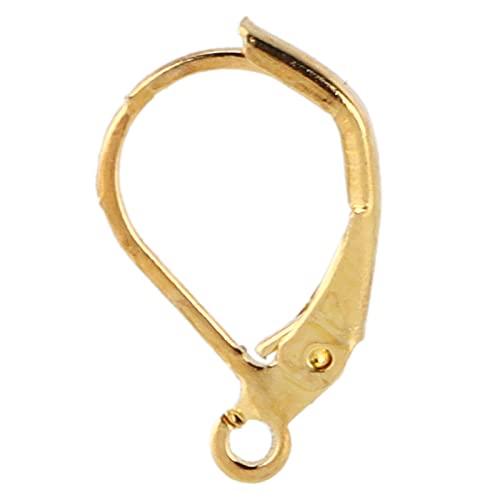 Ohrring Haken aus Messing, Ohr Draht Haken mit 50 Stück Ohrring Haken, Französische Ohrring Haken, Ohr Draht für die Schmuck Herstellung (GOLD) von Fdit