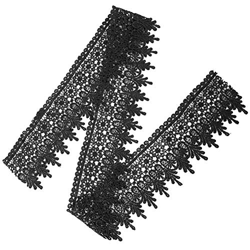 Polyester-Garnband, 5 Yards, Schwarzer Besatz für Bastelarbeiten, DIY-Nähzubehör mit Hochzeitsapplikationen, Kleidungsdekoration (BLACK) von Fdit