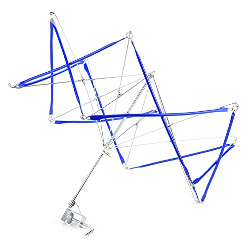 Regenschirm-Saitenwickler-Haltermaschine Zum Stricken und Häkeln, Hochwertiges Blaues Eisen-Wickelwerkzeug für Mehrfarbige Fäden, Praktisch für Tische und Schreibtische von Fdit