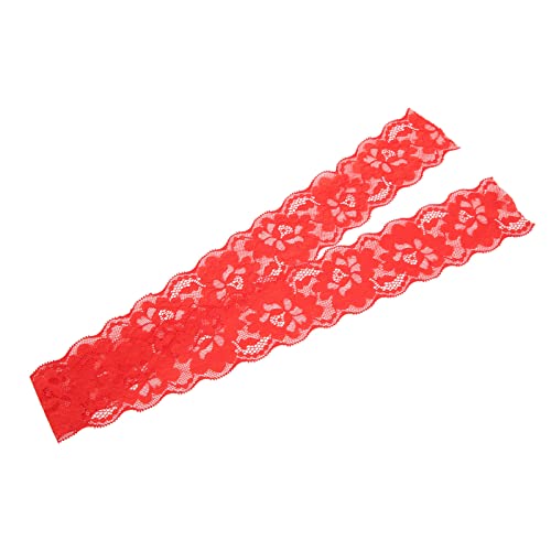 Spitzenband, Weiches, Hautfreundliches 10 Yards Nähspitzenband Zum Dekorieren, Blumengestalten und Basteln mit Exquisiter Farbe (Rot) von Fdit