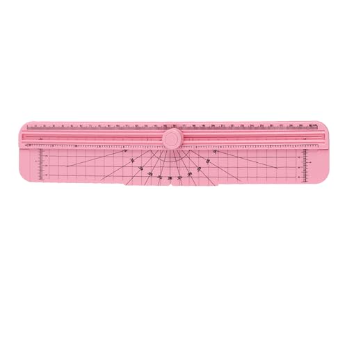 Tragbarer Papierschneider, Präziser Schnitt, Verschiebbarer Kleiner Papierschneider, Mini-Papierschneider für das Schneiden von Scrapbook-Tagebüchern, Bastelkarten (PINK) von Fdit