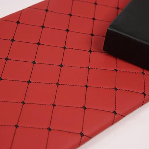 Kunstleder Gesteppt Kaschiert Leder Polsterstoff Kunstleder PVC Gestepptes Kaschiert Dekostoff For Auto Innenraum DIY Dekor 140 * 100cm (Color : Red, Size : 1.4X5m) von Fdl123456@