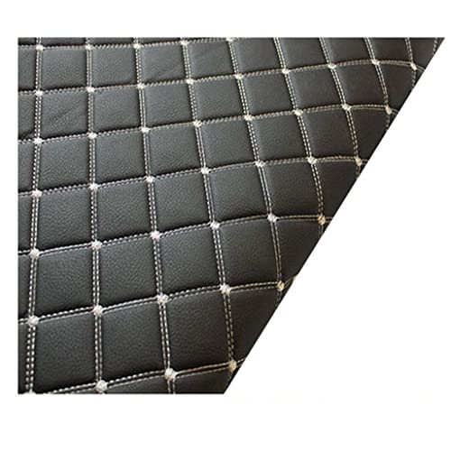 Kunstleder Gesteppt Kaschiert Meterware 160cm ×100cm, Leder Polsterstoff Stoff für Schrank Ledertasche Autositz Sofa Möbel Repara, Schwarz (rote Linie) (Color : Black (gray line), Size : 1.6x10m) von Fdl123456@