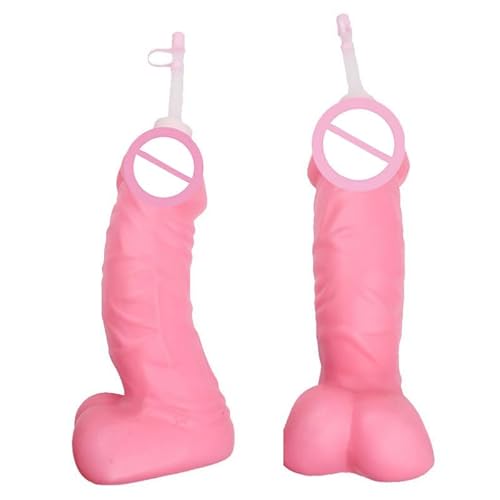 Feaolala Penis Bong,Lustige Party Gadgets Große Penis Wasserflasche Dekorationszubehör für Junggesellinnenabschiede Erwachsenen Scherzartikel (2 STK) von Feaolala