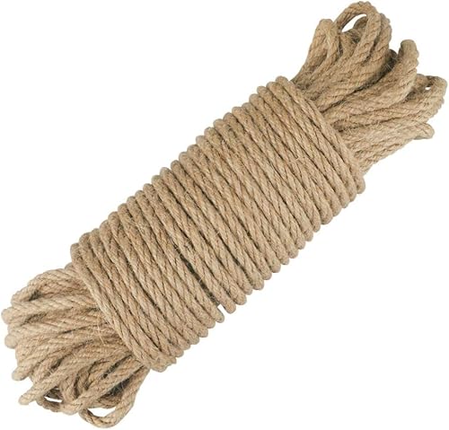 Jute-Schnur Natur Braun Jute-Kordel | Packschnur Geschenk-Band Bastelschnur Dekokordel Für Verpackung, DIY Kunst-Handwerk, Floristik, Dekoration (6MM-50M) von Febsow