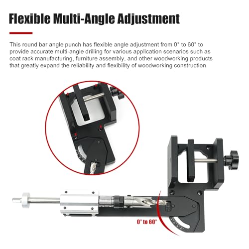 Holzbearbeitungsumhang-Rack-Rack-Loch-Punch Multi-Winkel einstellbares für verschiedene Holzbearbeitungsprojekte (Ohne 20 -mm -Bohrer) von Febuliy