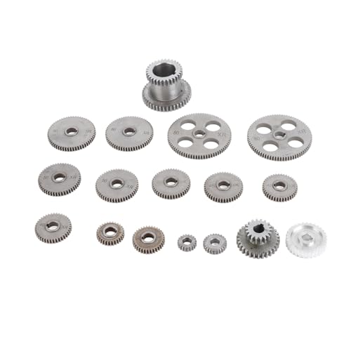 Metall Exchange Gear Kit 18pcs Drehkostschneidemaschinengetriebe mit Motorriemenscheibe HT250 Graues Eisen zum Metallschnitt von Febuliy