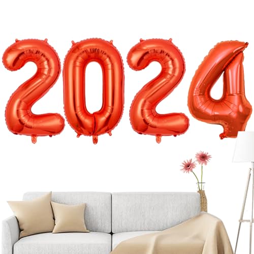 2024 Folienballons Zahlenballons - 101,6 cm dekorative Luftballons - Glänzende ästhetische Riesen 2024 Luftballons Gold für Abschlussdekorationen Fecfucy von Fecfucy