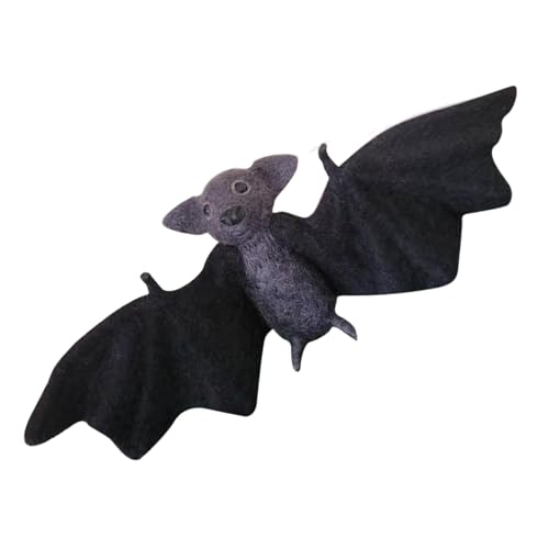 Fecfucy Halloween-Fledermaus-Puppe, nadelgefilztes Tier,Nadelgefilztes Halloween Fledermaus Tier Dekor - Realistisches Design, handgefertigte Nadelfilz-Dekoration für Spukhäuser, Cosplay-Partys, von Fecfucy