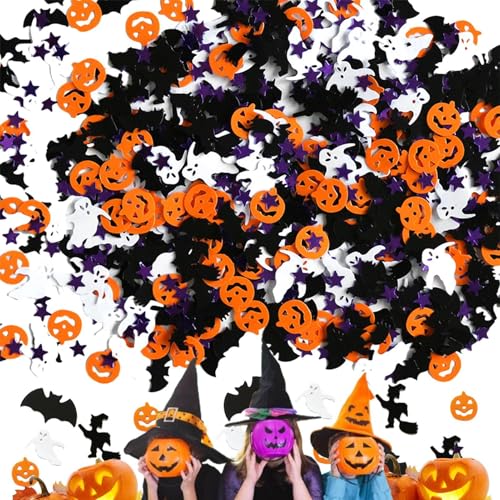 Fecfucy Tischstreukonfetti,Halloween Glitzerkonfetti | Halloween Tischstreukonfetti,PVC-Pailletten-Halloween-Wurfkonfetti für Halloween-dekorationen, 15 g von Fecfucy