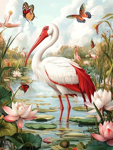 DIY Malen Nach Zahlen Erwachsene Flamingo Malen Nach Zahlen Tier Malen Nach Zahlen ab 7 8 9 10 Jahre Mädchen Bastelset, Farbe Acrylfarbe Ölgemälde Set, Zimmer Deko, Gift (50x70 cm Mit Rahmen)-k1229 von Feeaxeae