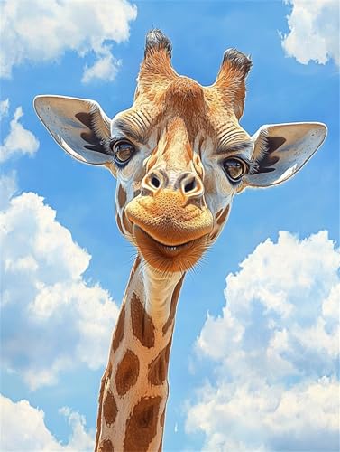 DIY Malen Nach Zahlen Erwachsene Giraffe Malen Nach Zahlen Tier Malen Nach Zahlen ab 7 8 9 10 Jahre Mädchen Bastelset, Farbe Acrylfarbe Ölgemälde Set, Zimmer Deko, Gift (30x40 cm Mit Rahmen)-k1497 von Feeaxeae